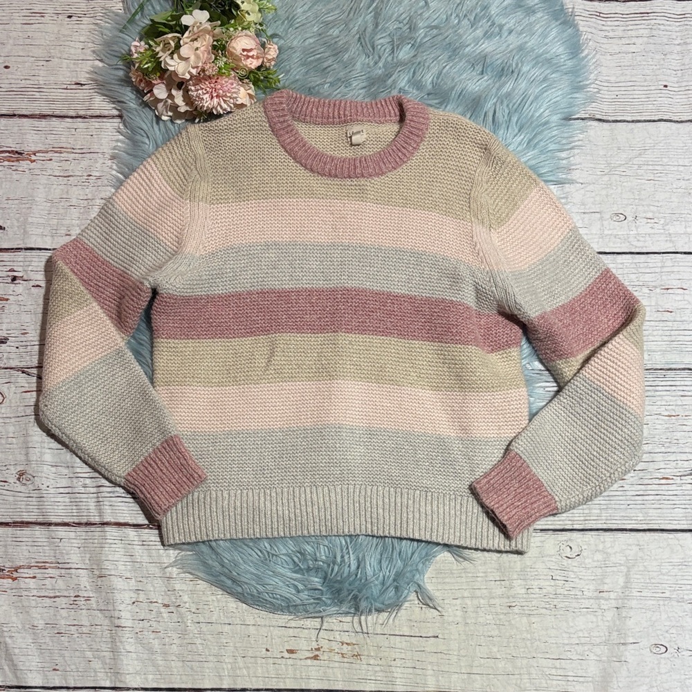 Rebecca Taylor La Vie Wool Blend Striped Cottagecore Sweater sz L